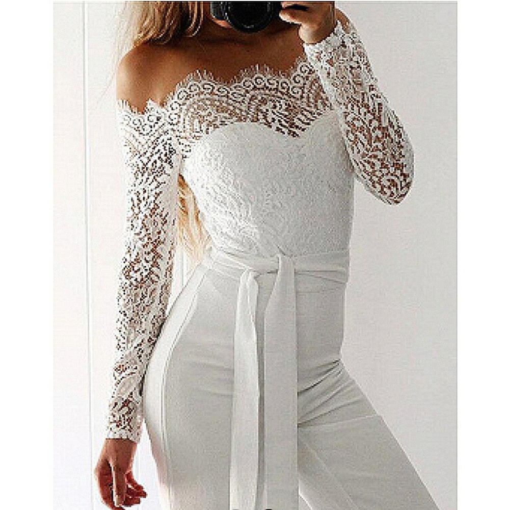 Choies White Lace Jumpsuit
